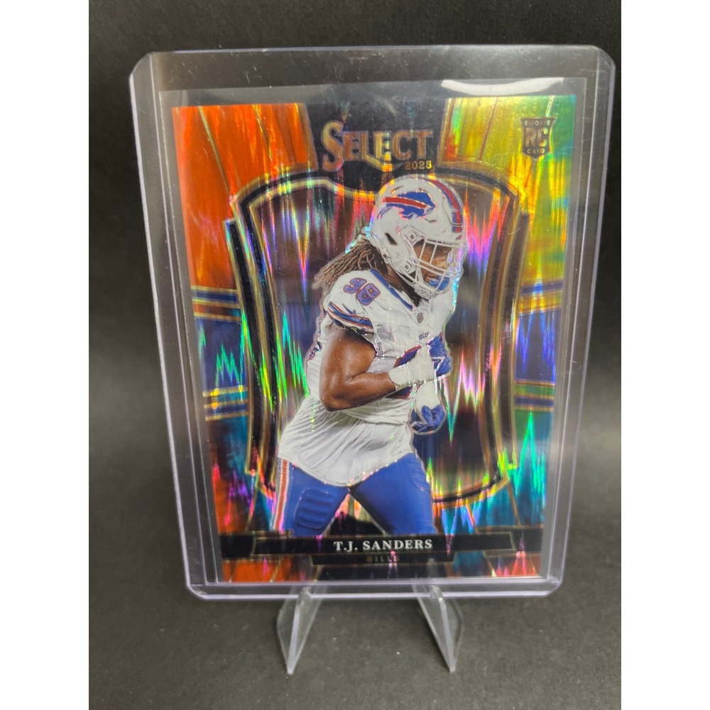 2025 Panini Select T.J. Sanders Premier Level Orange Prizm Rookie RC 14/25 #185